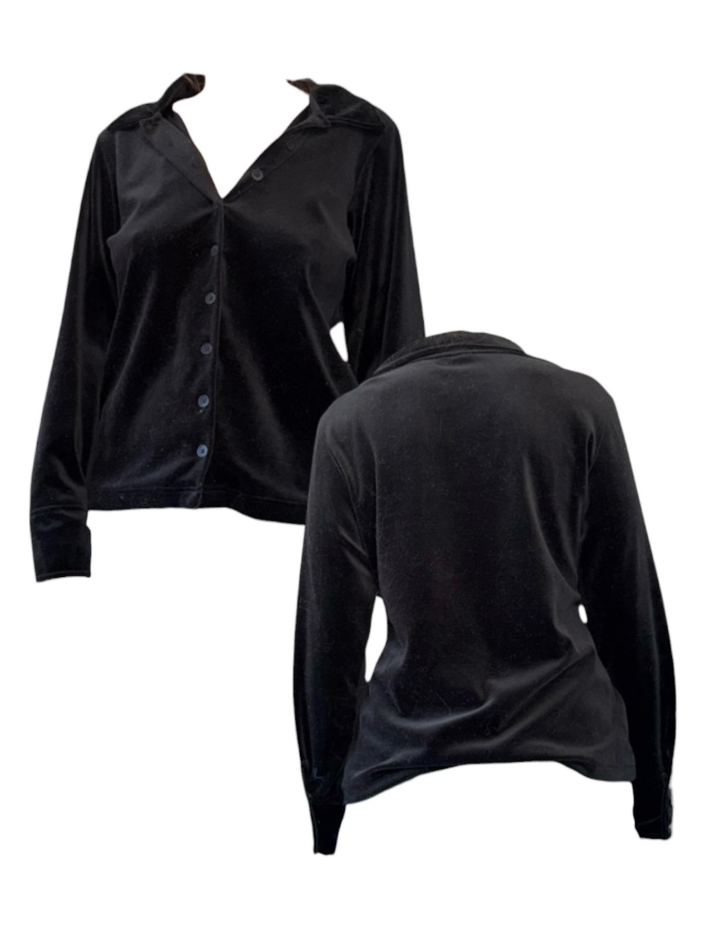 GAP Black Velvet Button-Down Shirt